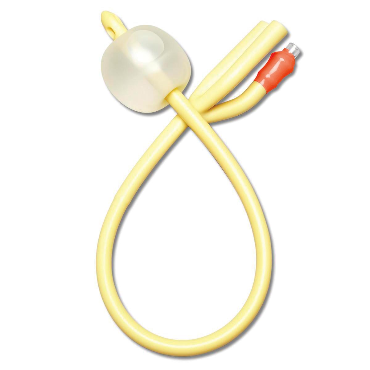 3-Way Silicone-Elastomer-Coated Latex Foley Catheter, 30 cc (mL); 16 Fr — Case of 12