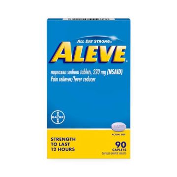 Aleve Naproxen Sodium Pain Relief Caplets 220mg 90Ct