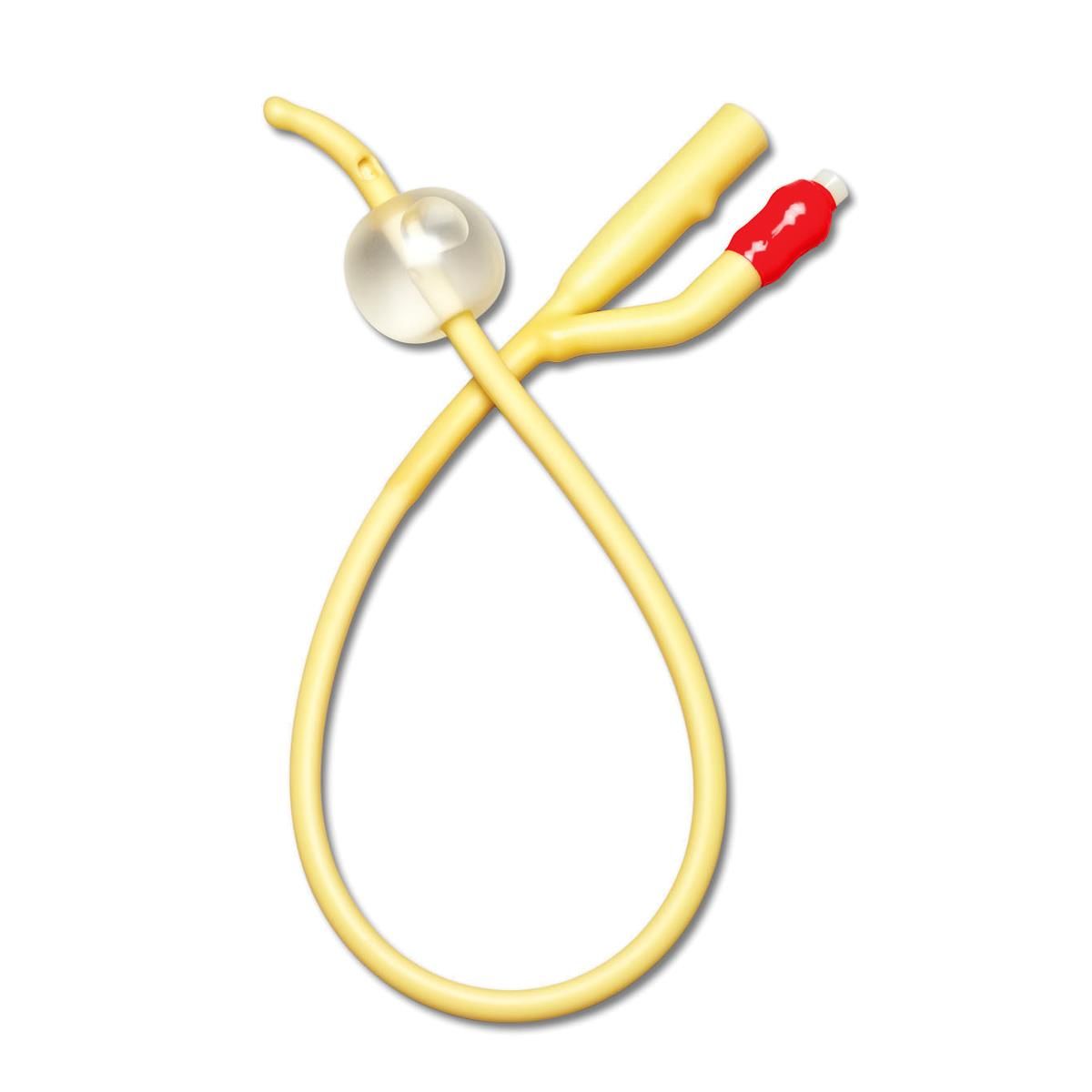 Two-Way Coude Tip Foley Catheter, Silicone Coated, 18 Fr, 10 cc