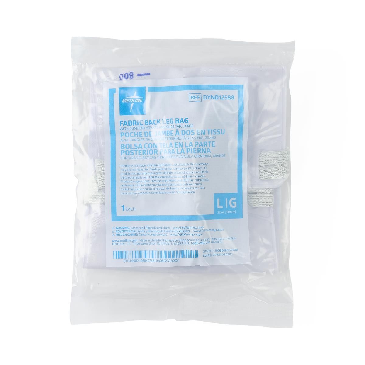 Leg Bag with Slide-Tap Drainage Port; 32 oz. (960 mL), Large