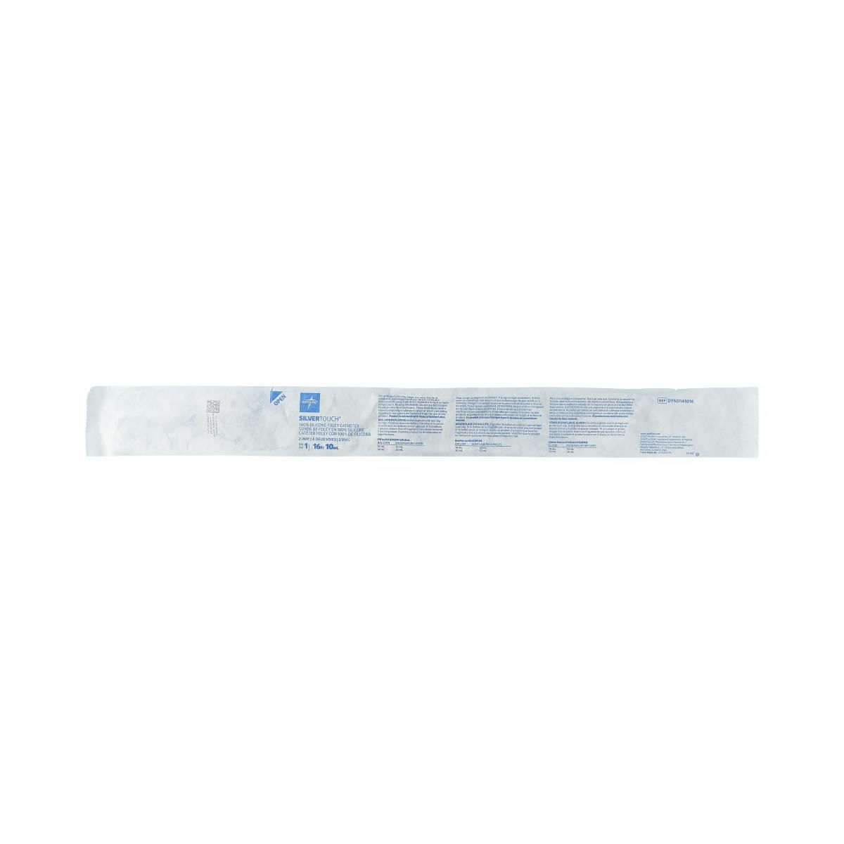 SilverTouch 100% Silicone Foley Catheter, 16 Fr, 10 cc