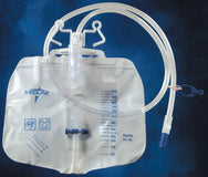 Latex-Free Urinary Drain Bag; Anti-Reflux Tower and Metal Clamp Drainage Port, 2,000 mL