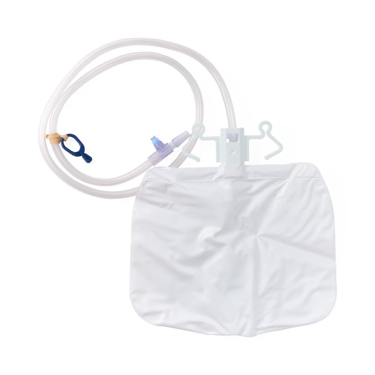 Slide Tap Urinary Drain Bag with Anti-Reflux Tower, Slide Tap and Luer Lock; 2000 mL