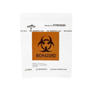 Zip-Style Biohazard Specimen Bag with Pocket 6x6in 1Ct