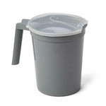 Noninsulated Plastic Pitcher with Handle and Lid Graphite 1000mL 100Ct