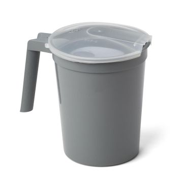 Noninsulated Plastic Pitcher with Handle and Lid Graphite 1000mL 1Ct