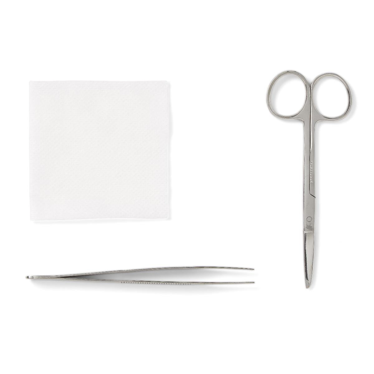 Medline Floor-Grade Suture Removal Tray with Littauer Scissors, Case of 100