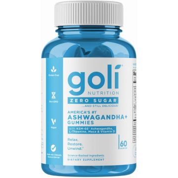 Goli Zero Sugar Ashwagandha Gummies 60Ct