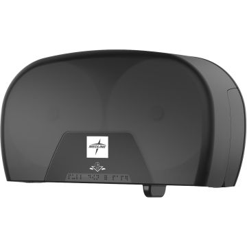 Double Standard Core Roll Toilet Paper Dispenser Black Translucent 5.25in x 13.5in x 8in 1Ct