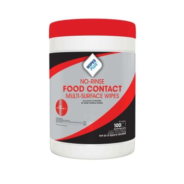 No-Rinse Food Surface Wipes 7in x 9in 100/Tub 1Ct