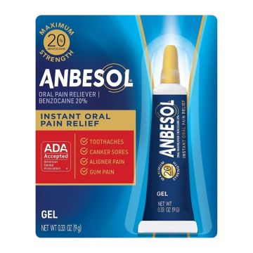 Anbesol Oral Pain Relief Gel 20% 0.33oz 1Ct