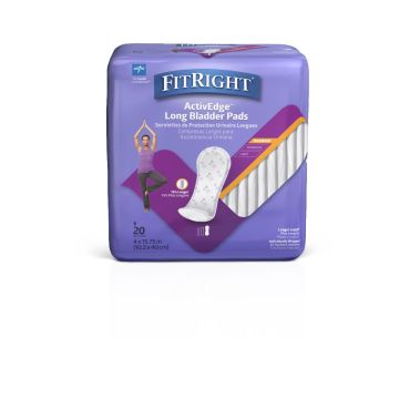 FitRight Long Bladder Control Pads Women Maximum Absorbency 4in x 15.75in 20Ct
