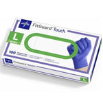 FitGuard Touch Exam Gloves Nitrile Textured Fingertips L 100Ct