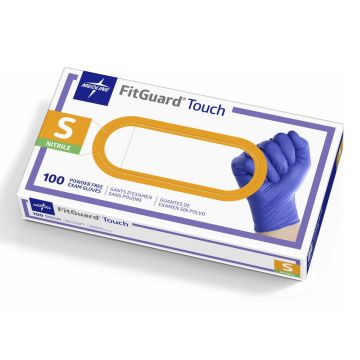 FitGuard Touch Exam Gloves Nitrile Textured Fingertips S 100Ct