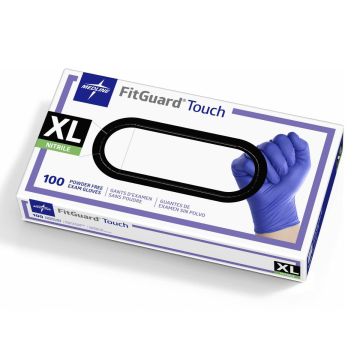 FitGuard Touch Exam Gloves Nitrile Textured Fingertips XL 100Ct