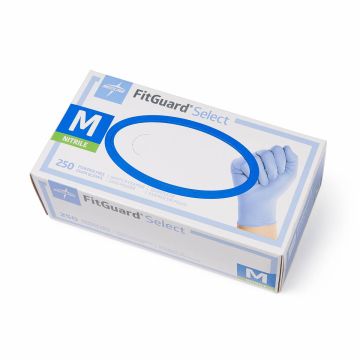 FitGuard Select Exam Gloves Nitrile Textured Fingertips M 2500Ct