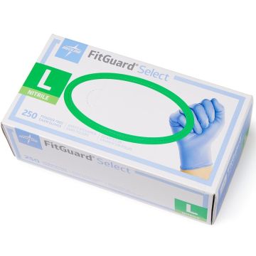 FitGuard Select Exam Gloves Nitrile Textured Fingertips L 2500Ct