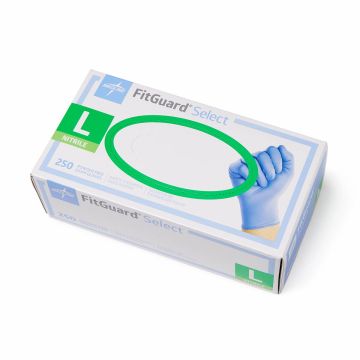 FitGuard Select Exam Gloves Nitrile Textured Fingertips L 250Ct