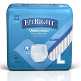 FitRight Ultra Incontinence Underwear Unisex Moderate Absorbency L 40in-56in 80Ct