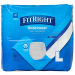 FitRight Ultra Incontinence Underwear Unisex Ultra Absorbency L 40in-56in 20Ct