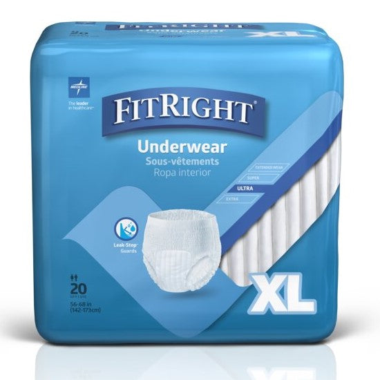 FitRight® ULTRA Incontinence Underwear, X–Large, 56"-68" (142-172 cm)