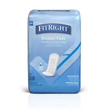 FitRight Bladder Pads Unisex Light Absorbency 4.5in x 11in 20Ct