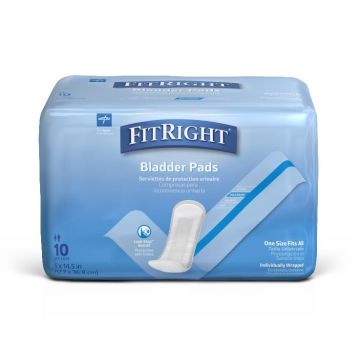FitRight Bladder Control Pads Unisex Maximum Absorbency 5in x 14.5in 10Ct