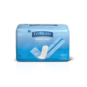 FitRight Bladder Control Pads Unisex Ultimate Absorbency 5in x 16in 10Ct