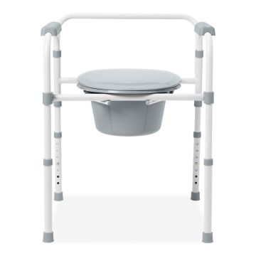 Guardian 3-in-1 Folding Steel Elongated Commode 350lbs 1Ct