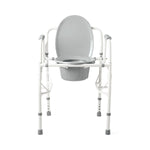 Stationary Steel Drop-Arm Commode Chair with Adjustable Height; Drop Arms, 350 lb (158 kg) capacity