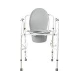 Stationary Steel Drop-Arm Commode Chair with Adjustable Height; Drop Arms, 350 lb (158 kg) capacity