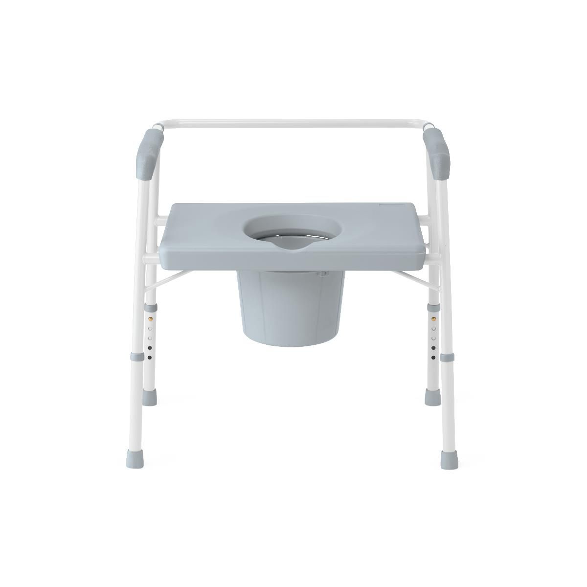 Guardian® Bariatric Steel Commode, White, Fixed, Bench Seat