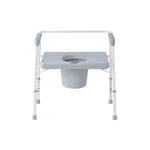Guardian® Bariatric Steel Commode, White, Fixed, Bench Seat