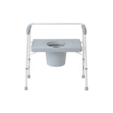 Guardian® Bariatric Steel Commode, White, Fixed, Bench Seat