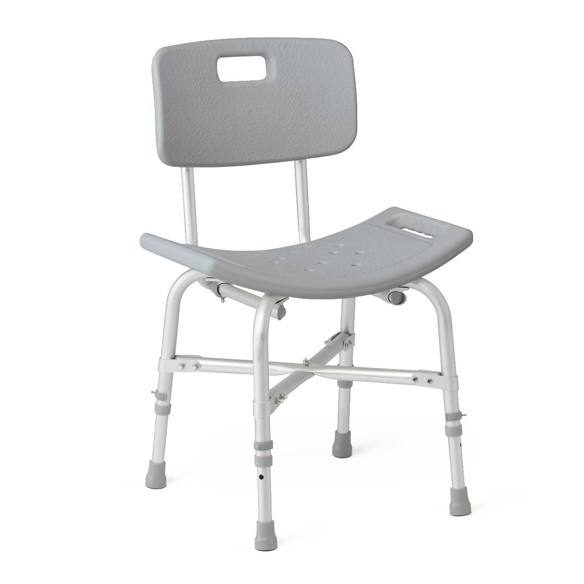 Aluminum Shower Chair with Back; With Backrest and Reinforced Frame, 550 lb. Weight Capacity