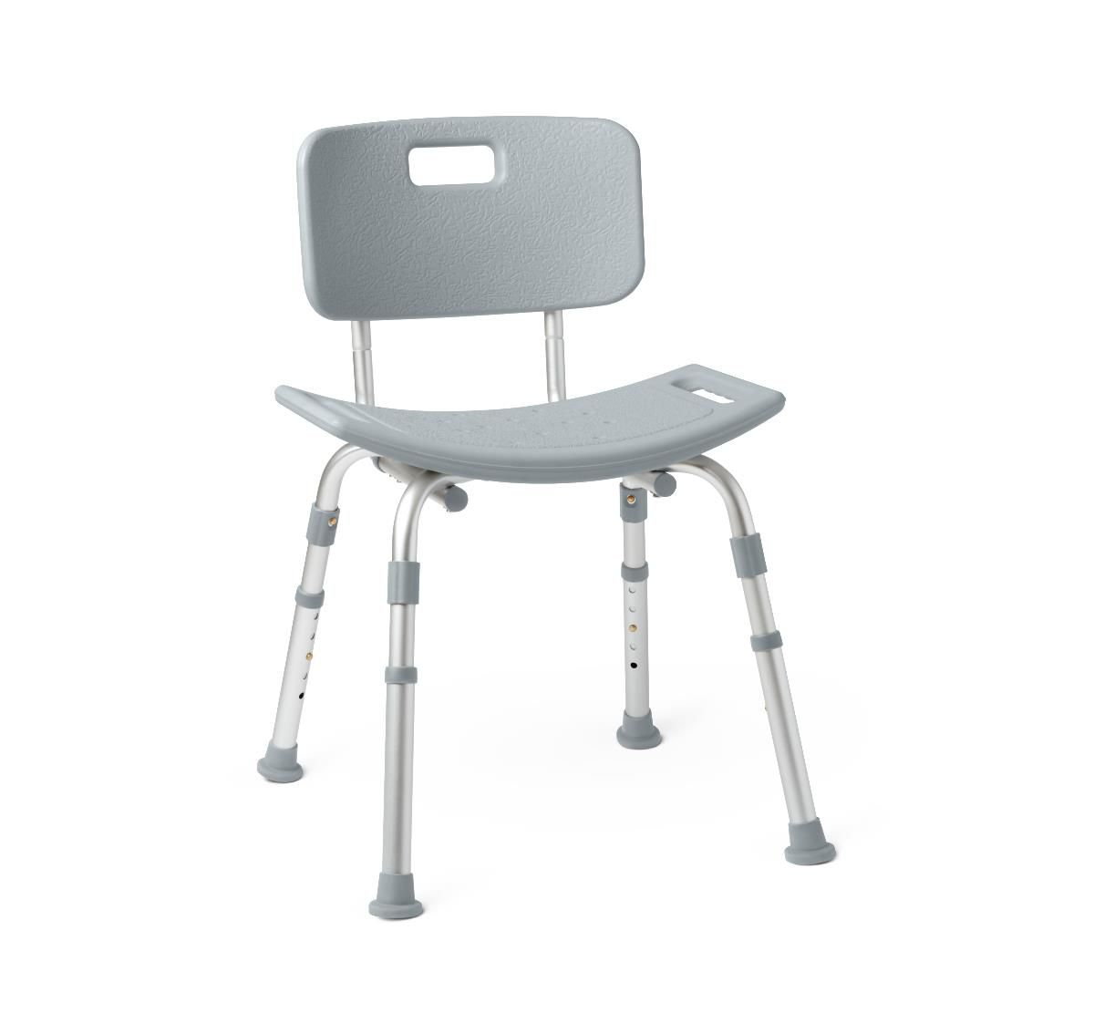 Aluminum Shower Chair with Back; Gray Knockdown Shower Chair