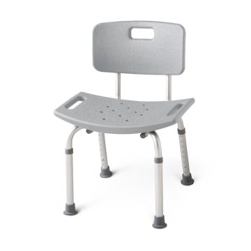 Guardian Deluxe Aluminum Shower Chair with Back 400lbs Gray 2Ct