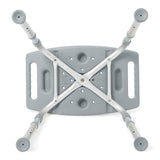 Aluminum Shower Chair without Back; Knockdown Shower Chair without Back, 15"-19" Seat Height, 400 lb. Weight Capacity