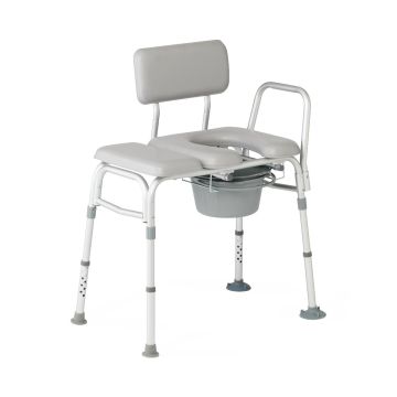 Guardian Combination Transfer Bench and Commode Padded 400lbs 1Ct