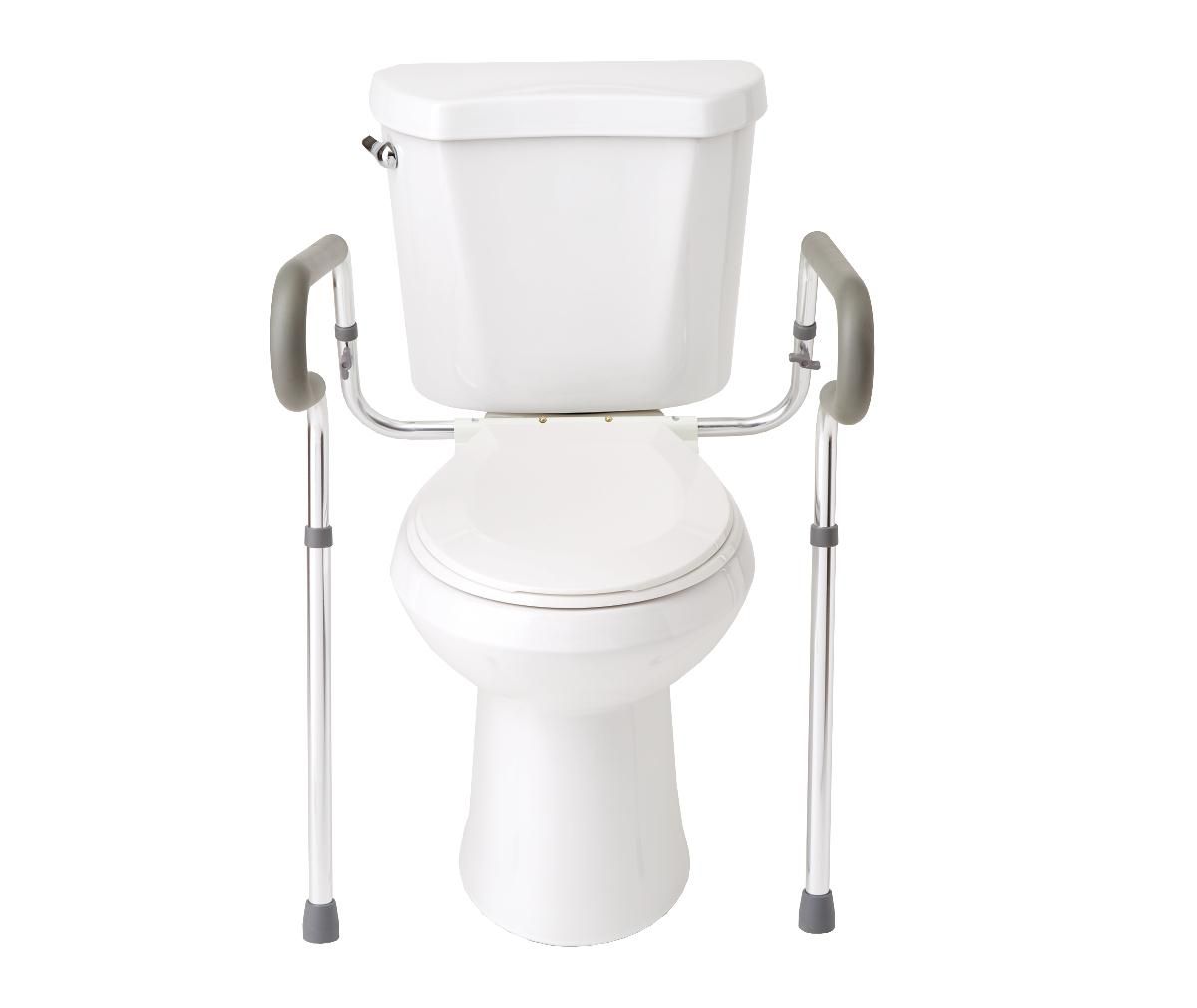 Adjustable Toilet Safety Rail; Aluminum Toilet Safety Rails, Knockdown