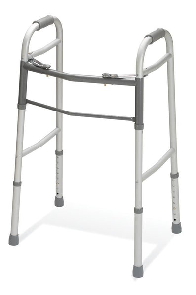Adult 2-Button Folding Walker without Wheels; Palm release