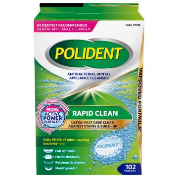 Polident Rapid Denture Cleanser Tablets 102/Box 1Ct