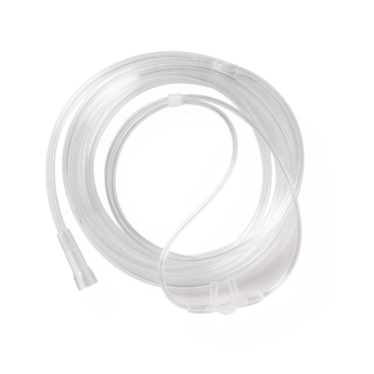 Economy Soft-Touch Oxygen Nasal Cannula with Connector; Adult, with Tubing: 7' (2.1 m)