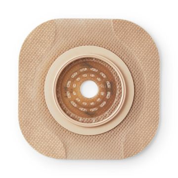 New Image Flat CeraPlus Skin Barrier with Tape Border Extended Wear Cut-to-Fit Up to 1.25in (32mm) Stoma 1.75in (44mm) Flange 5Ct
