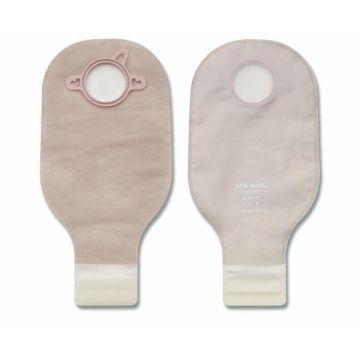 New Image 2-Piece Drainable Ostomy Pouch without Filter 12in 1.75in (44mm) Flange Beige 10Ct