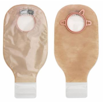 New Image 2-Piece Drainable Ostomy Pouch with Filter 12in 2.75in (70mm) Flange Beige 10Ct