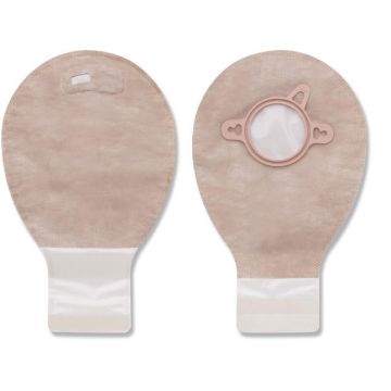 New Image 2-Piece Drainable Ostomy Pouch with Filter 7in 2.25in (57mm) Flange Beige 20Ct