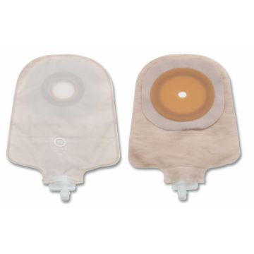 Premier Flat 1-Piece Urostomy Pouch with Tape Border 9in Pre-Cut 1.25in Transparent 10Ct