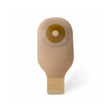 Premier Flat 1-Piece Drainable Ostomy Pouch with Tape Border 12in Cut-to-Fit Up to 2.5in (64mm) Stoma Beige 10Ct