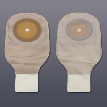 Premier Flat 1-Piece Drainable Ostomy Pouch with Tape Border 12in Cut-to-Fit Up to 2.5in (64mm) Stoma Transparent 10Ct
